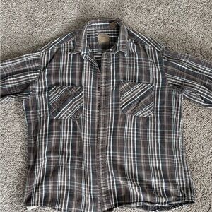 Cotton Brown and White Button-Down